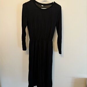 Black Long Sleeve Midi Dress